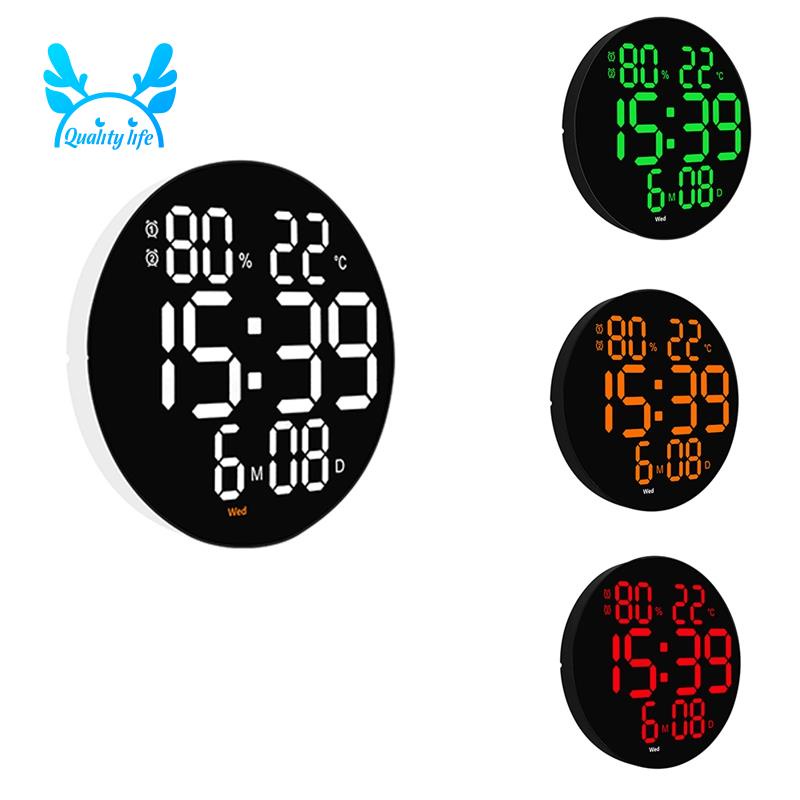 Đồng Hồ Treo Tường Kỹ Thuật Số 10Inch Kèm Điều Khiển Từ Xa Đo Độ Ẩm Ngày Tháng Tự Động Để Bàn Phòng Khách