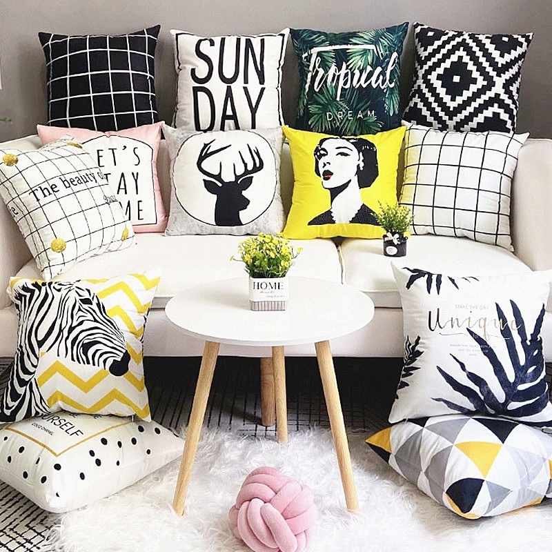 Vỏ Gối Tựa Lưng Hình Vuông Hai Mặt Đa Năng Kích Thước 40x40 45x45 50x50