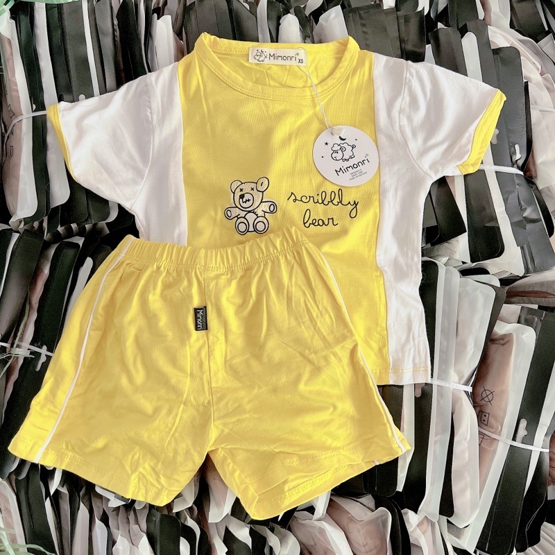 Bộ thun lạnh tay ngắn quần ngắn mimonri dành cho bé trai và bé gái 5-18kg