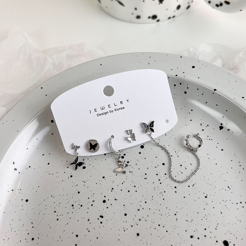 Khuyên tai 17KM mạ vàng/ bạc kiểu bướm thời trang dành cho nữ