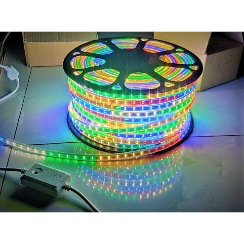 Led dây trang trí nháy đuổi nhiều màu 2 hàng led 2835, Bọc silicon chống nước độ bền cao