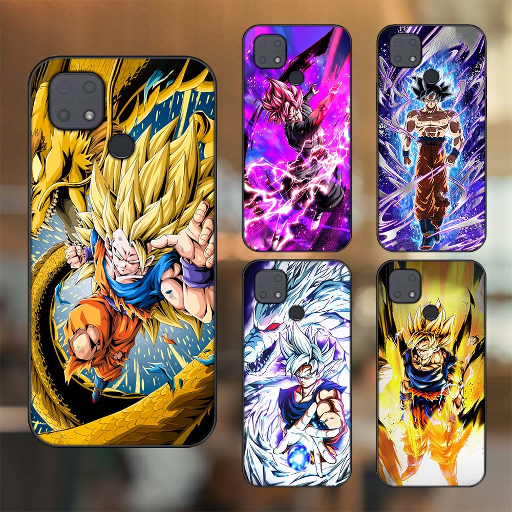 Ốp lưng Xiaomi Redmi 10C viền đen in hình Son Goku Dragon Ball Super Saiyan