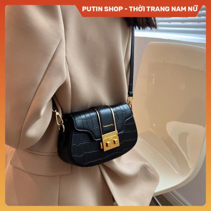 Túi xách nữ kẹp nách đeo chéo , Túi sách đeo vai  da pu cao cấp vân đá trơn phong cách thời trang Hàn Quốc Ptin Shop
