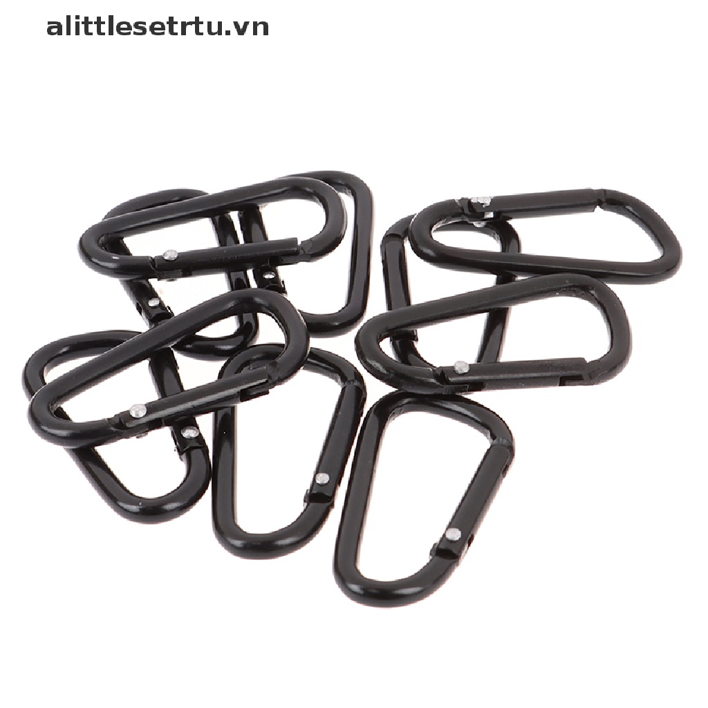 Set 10 Móc Khóa Hợp Kim Nhôm Hình Chữ D Màu Đen