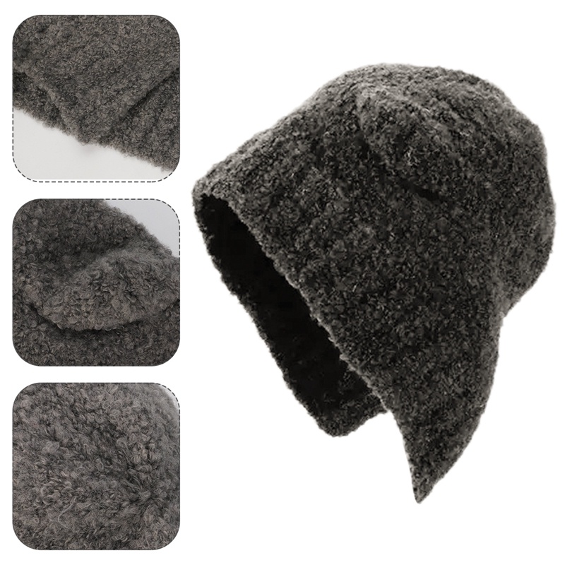 Ygt Mũ Len Lông Cừu Dày Dặn Giữ Ấm Mùa Thu Đông In Hình Gấu Dễ Thương Cho Nữ