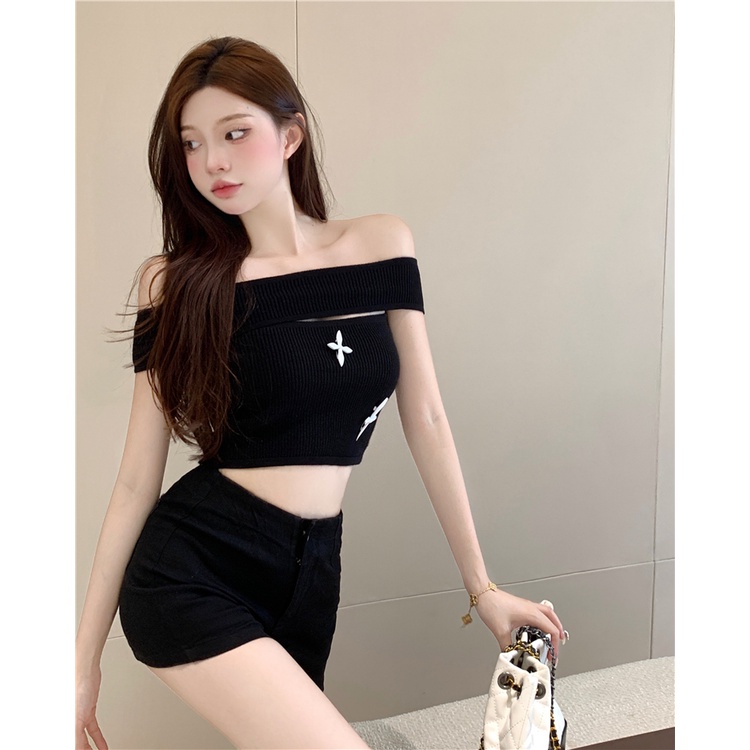 Áo Dệt Kim Hai Dây Thời Trang Mùa Hè Hàn Quốc Cho Nữ