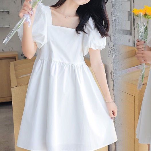 Đầm Cổ Vuông Tay Phồng Thời Trang Mùa Hè 2022 Mới