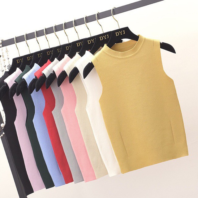 ( ORDER ) Áo len sát nách cổ tròn Ulzzang
