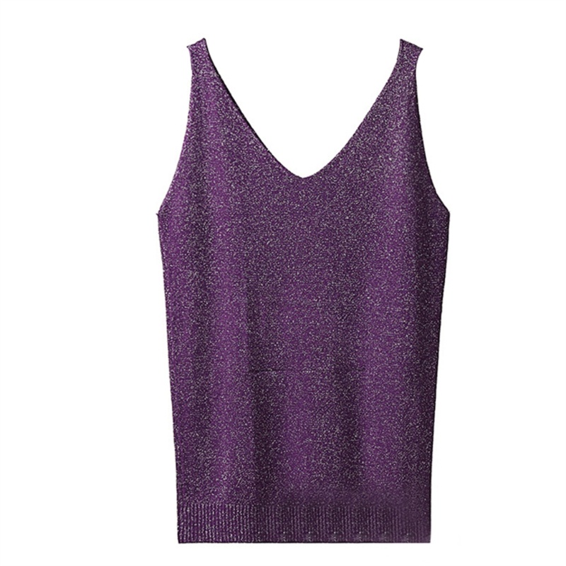 Áo Hai Dây Dệt Kim Cổ Chữ V Thời Trang Mùa Hè Gợi Cảm Cho Nữ