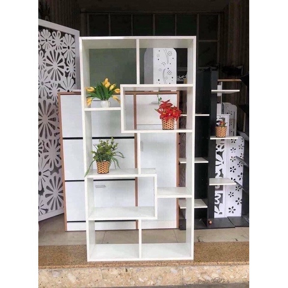 Kệ sách gỗ để sàn chữ U hàng đẹp có sẵn
