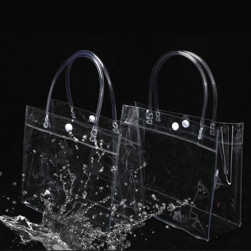 Túi Xách Nhựa PVC Trong Suốt Chống Thấm Nước Đựng Hoa Tiện Dụng