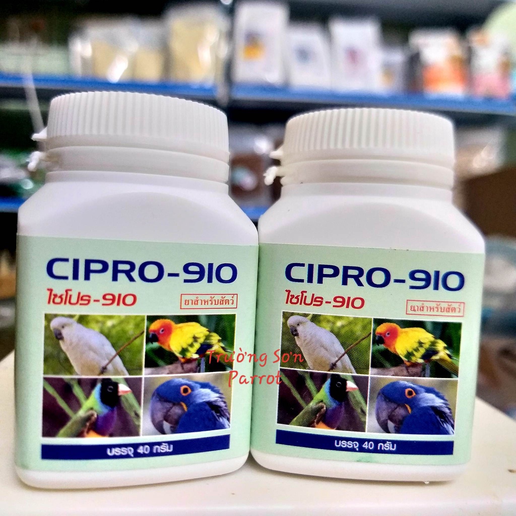CIPRO 910 dùng cho các vấn đề về đường hô hấp, tiêu hóa cho vẹt và chim cảnh (nhập khẩu Thái Lan)