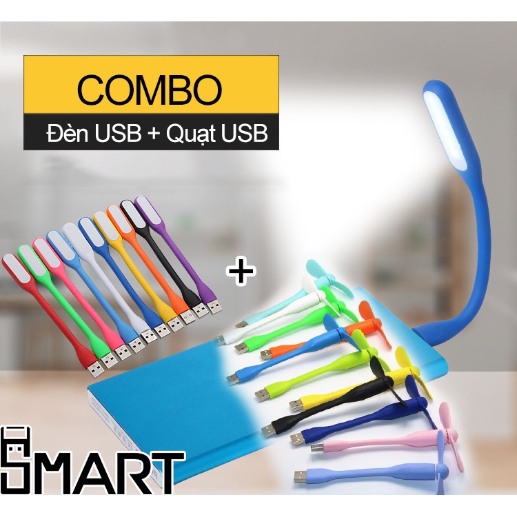 Đèn USB + Quạt USB mini Chính Hãng Digitech có thể sử dụng bằng Laptop, sạc dự phòng, cốc sạc điện thoại