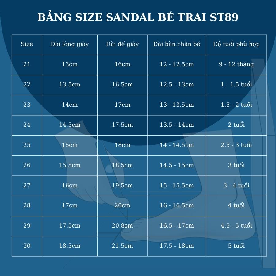 Dép sandal bé trai 1 2 3 4 5 tuổi quai hậu dán êm nhẹ màu đen trắng thời trang cho trẻ em mùa hè đi học đi chơi ST89