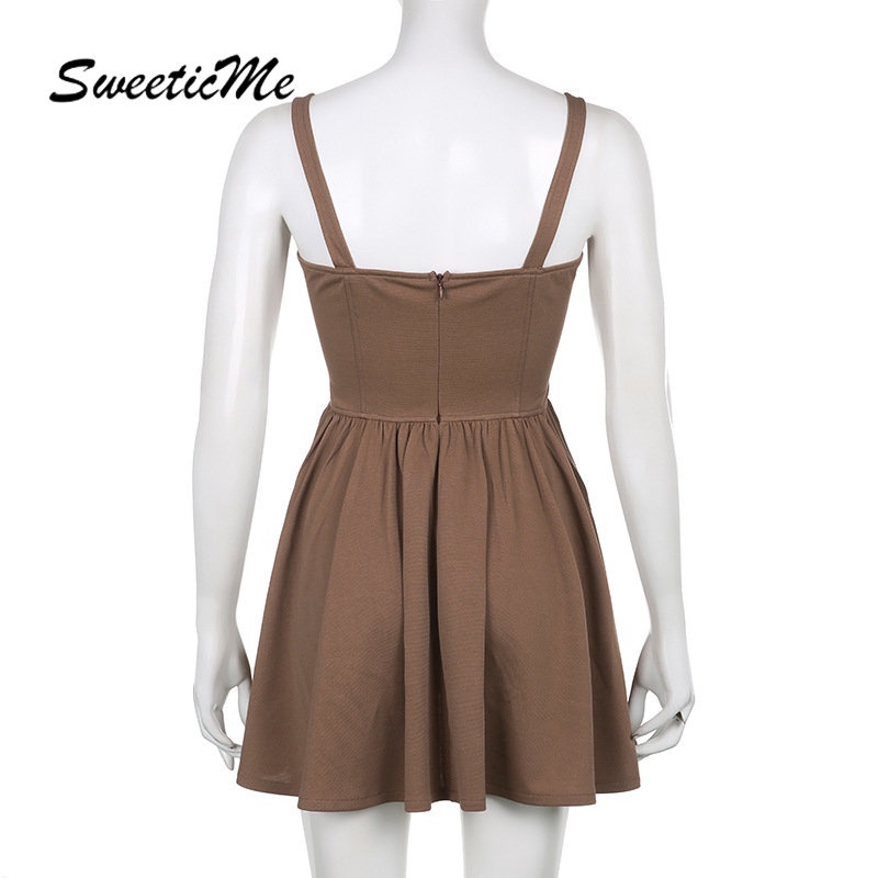 Đầm Hai Dây Dáng Ôm Màu Trơn Thời Trang Mới 2023 Dành Cho Bạn Nữ