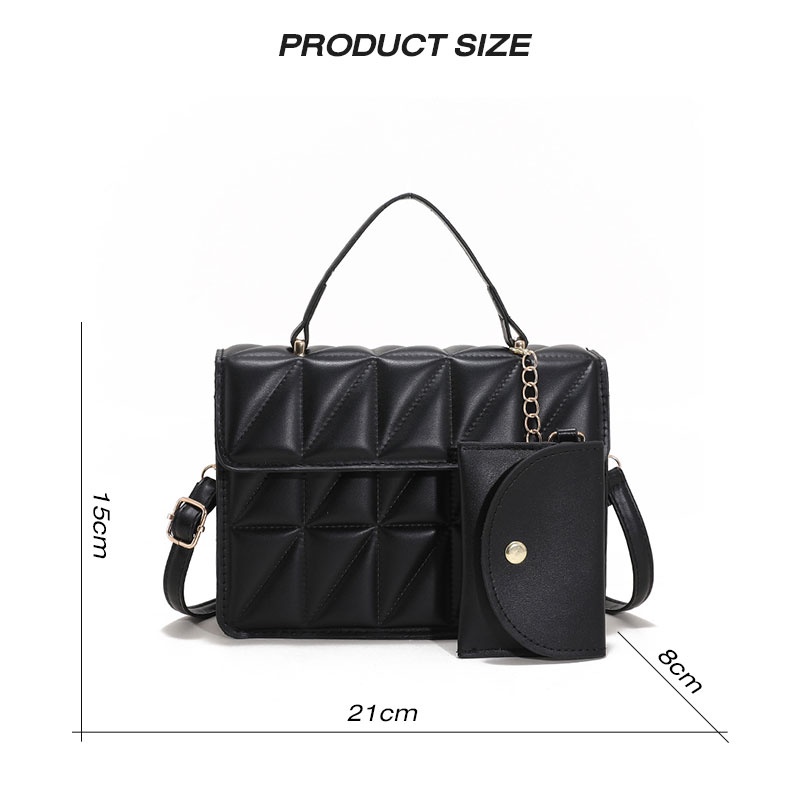 Mischa Túi Đeo Chéo Da PU Hình Thoi Màu Trơn Phong Cách retro