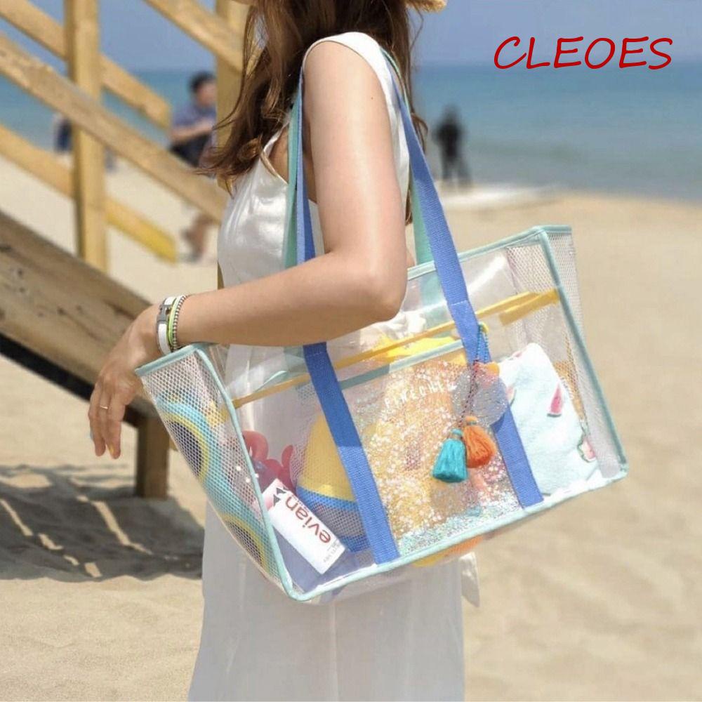 Túi Xách Nhựa PVC Trong Suốt Chống Thấm Nước In Họa Tiết Dễ Thương Dùng Khi Đi Bơi