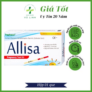 CHE TÊN Que thử thai bản lớn 4mm Allisa của hãng Traphaco Hộp 1 test