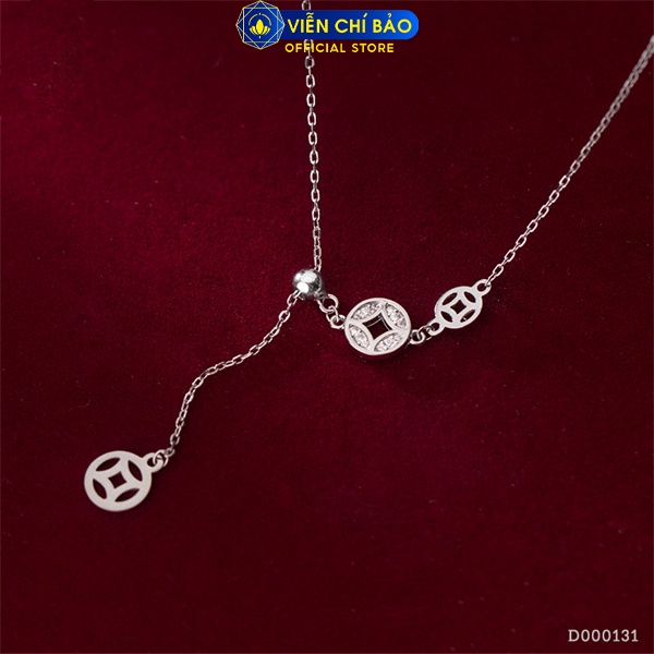 Dây chuyền hình xu may mắn chất liệu bạc Thái 925 thời trang phụ kiện trang sức nữ Viễn Chí Bảo D000131