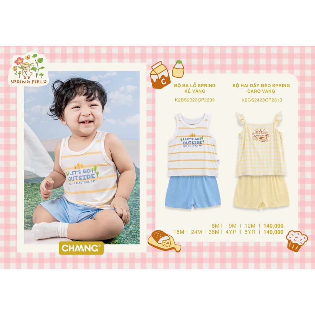 Chaang bộ ba lỗ hai dây cho bé SS23D01