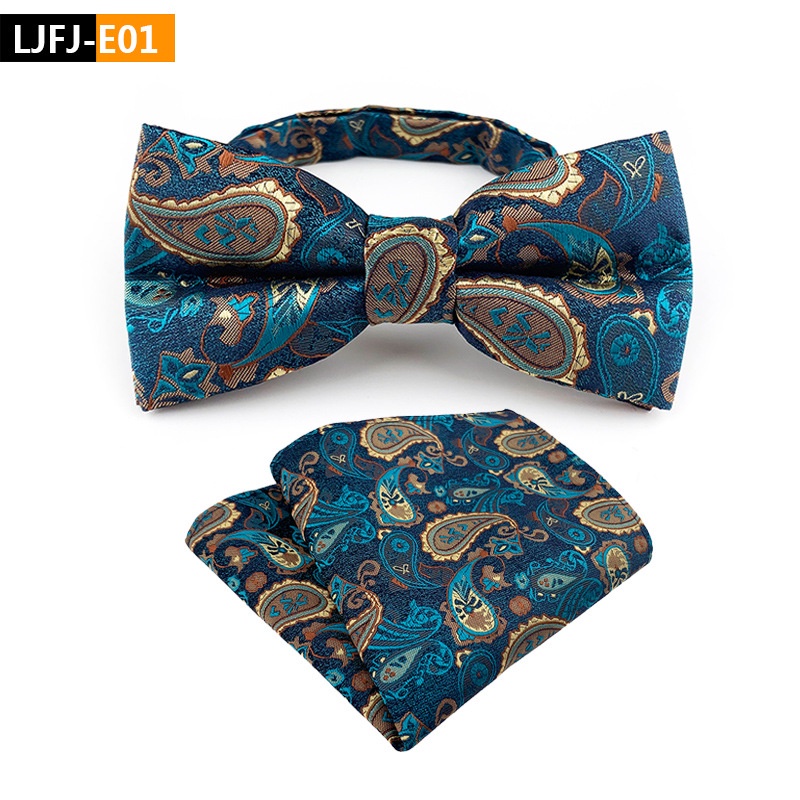 Set nơ đeo và khăn tay bỏ túi EFAN 18 mẫu tùy chọn thời trang dành cho nam