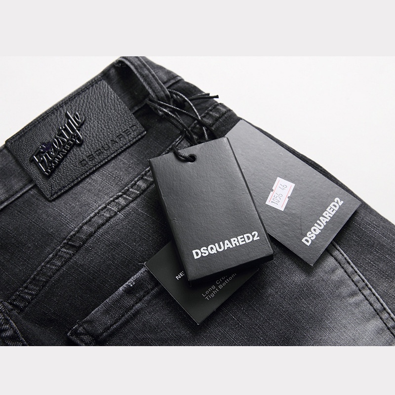 Quần Jean Đen Có Khóa Kéo Họa Tiết Sơn Màu Cá Tính D2 Cho Nam # 1056