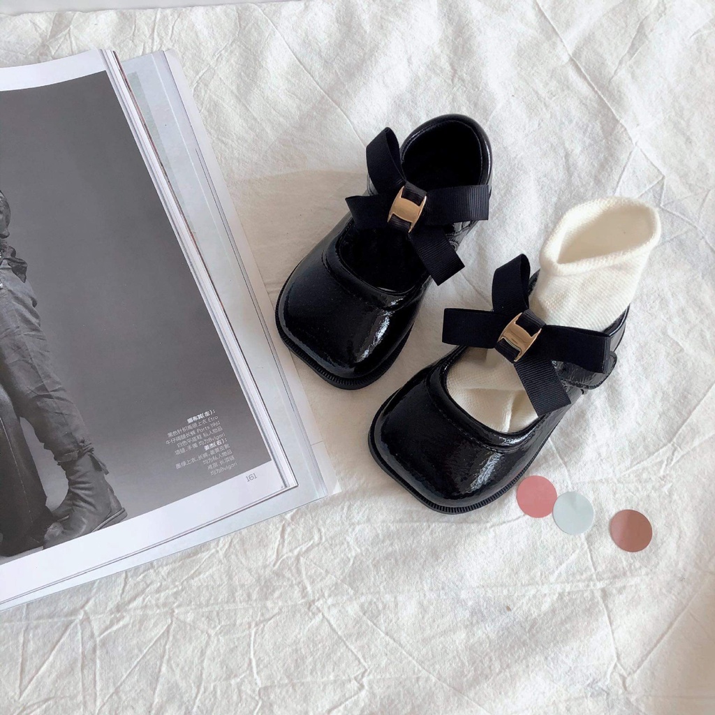 Giày Búp Bê Da Mềm Đính Nơ Kiểu Dáng Đáng Yêu Cho Bé Gái 2-6 Tuổi BB521