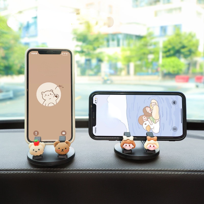 Giá Đỡ Điện Thoại Hình Búp Bê Màu Nâu Dễ Thương