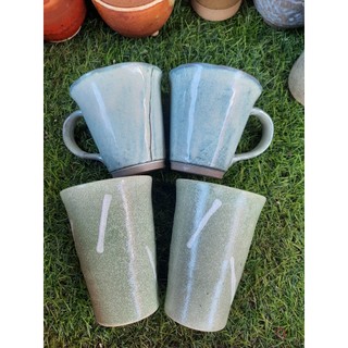 Set ly cốc gốm Nhật trang trí, trồng sen đá