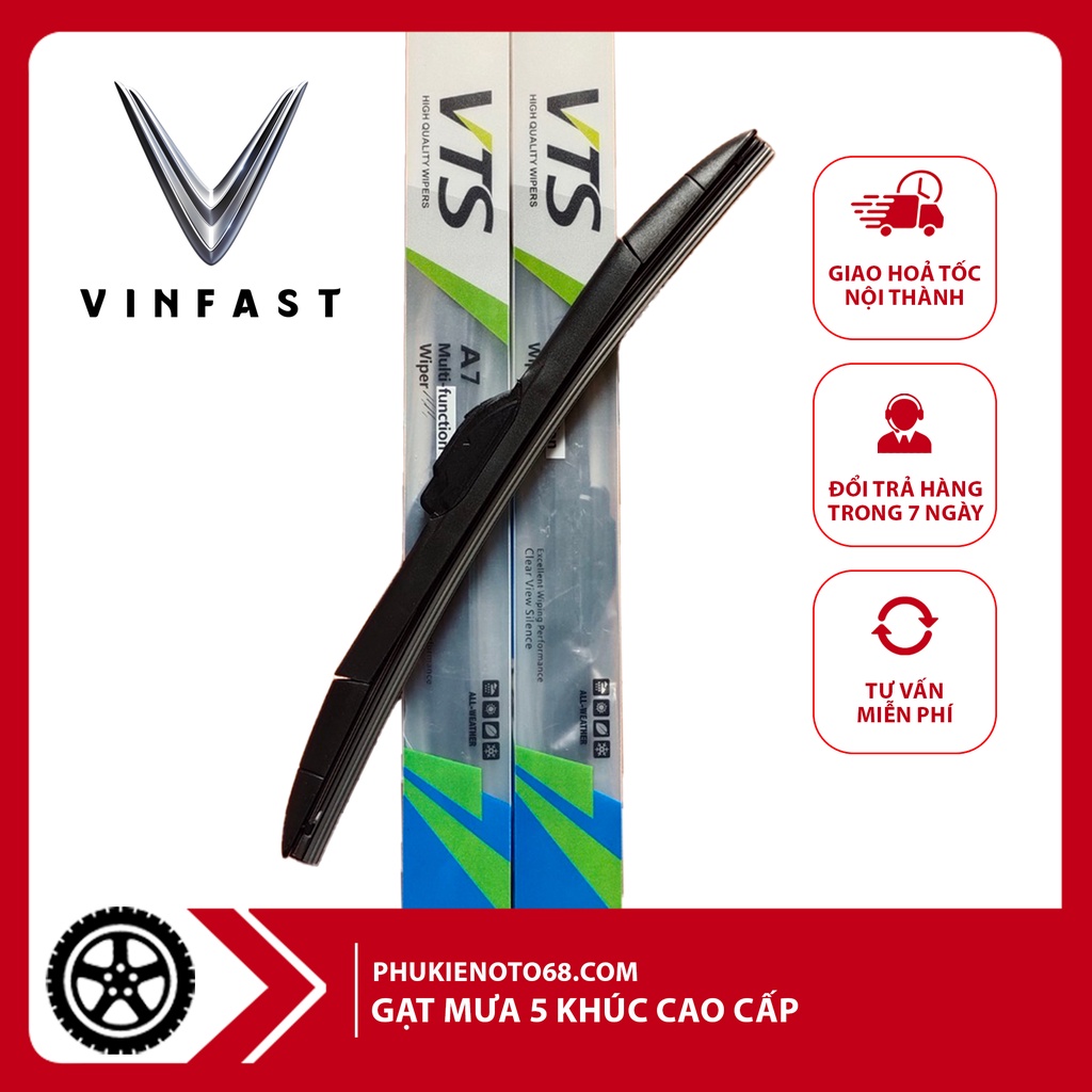 Gạt mưa 5 KHÚC oto, gạt mưa xe hơi Vinfast Fadil, Lux A, Lux SA, VFe34,... Có đầu chuyển đổi thay thế chốt lắp