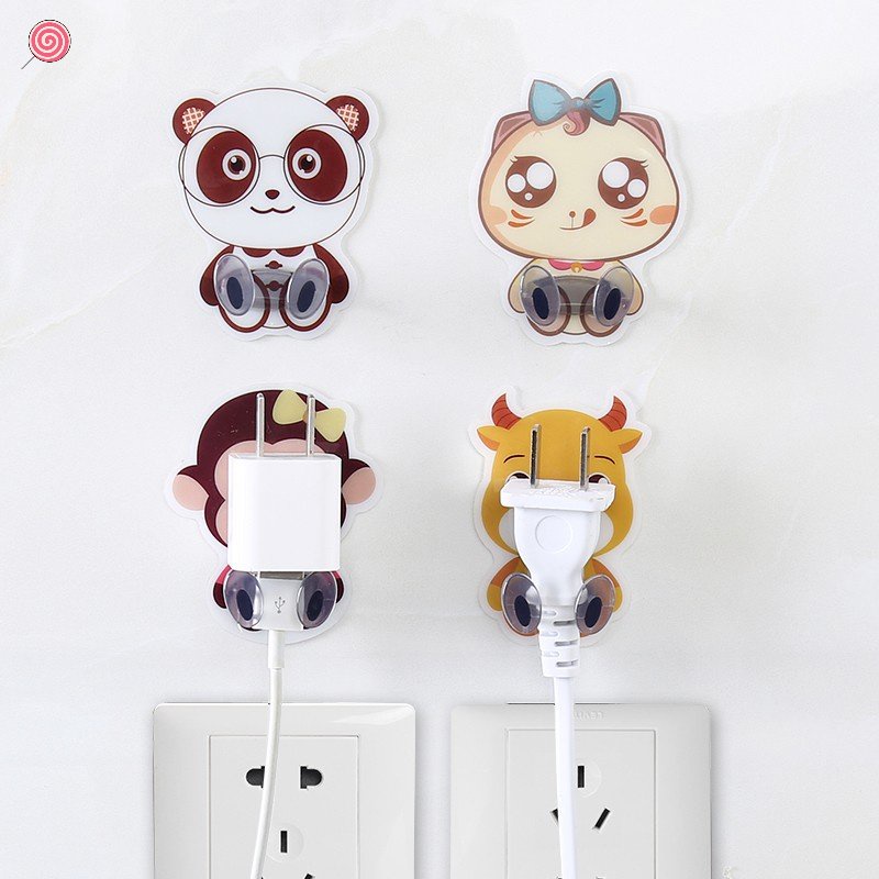 Kẹp Treo Tường Giữ Dây Điện / Phích Cắm Sạc Điện Thoại Đa Năng Hình Động Vật