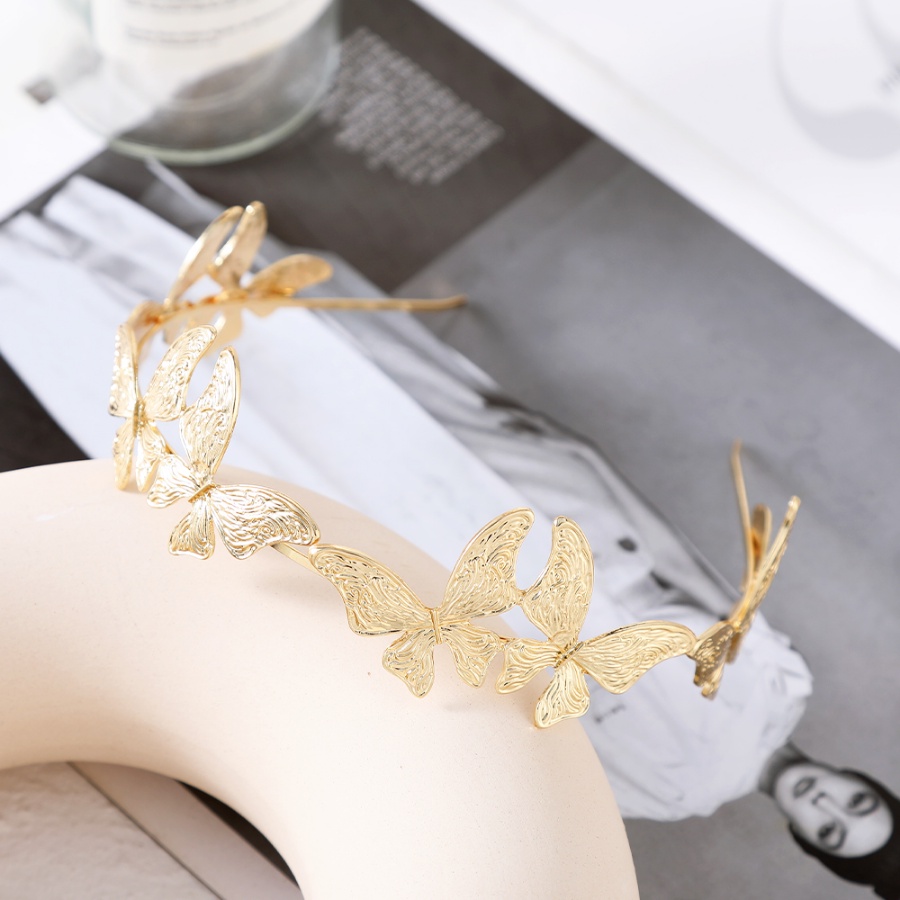 Băng Đô Cài Tóc Hình Bướm Bằng Hợp Kim Màu Vàng Thời Trang Hàn Quốc Cho Nữ