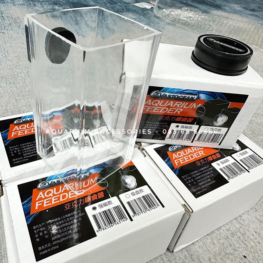 VASTOCEAN - AQUARIUM FEEDER - Lồng đứng / trụ mica trong cho cá ăn có hít nam châm