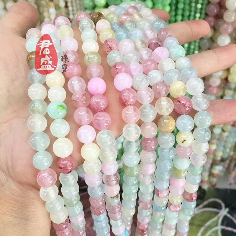 Chuỗi Hạt Đá Sapphire Tròn Nhiều Màu Dùng Làm Trang Sức DIY