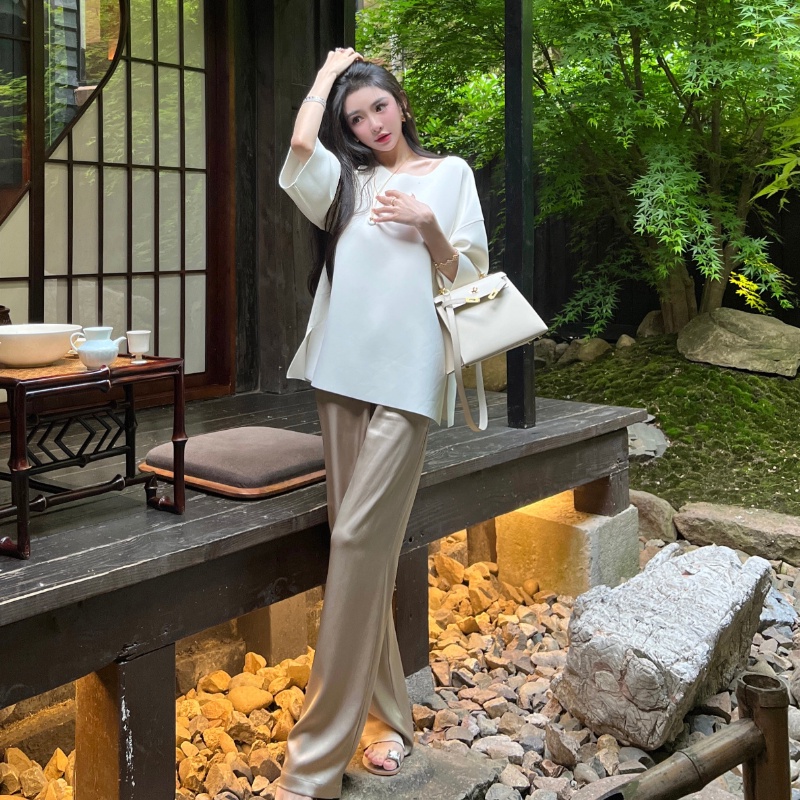 Quần Tây Vải Satin Hai Lớp Phong Cách Mới Mùa Hè Cho Nữ Giới Hạn FBB 2022