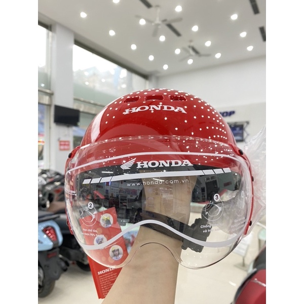 Mũ bảo hiểm trẻ em hình dễ thương Honda chính hãng đỏ xinh