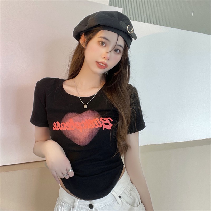 IELGYÁo Croptop Mỏng Lưng Cao In Họa Tiết Thời Trang Cho Nữ