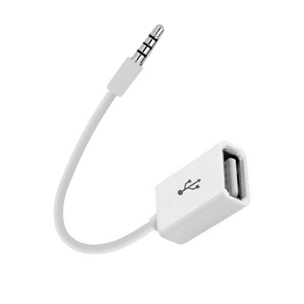 Dây cáp chuyển đổi âm thanh MP3 LENOVO giắc cắm 3.5mm sang cổng USB 2.0 chuyên dụng cho xe hơi