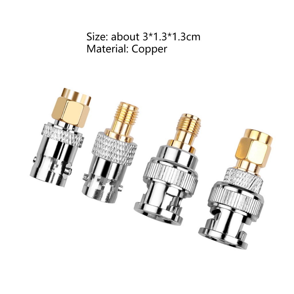Bộ 4 Đầu Nối Chuyển Đổi Tín Hiệu RF BNC Sang SMA Chuyên Dụng