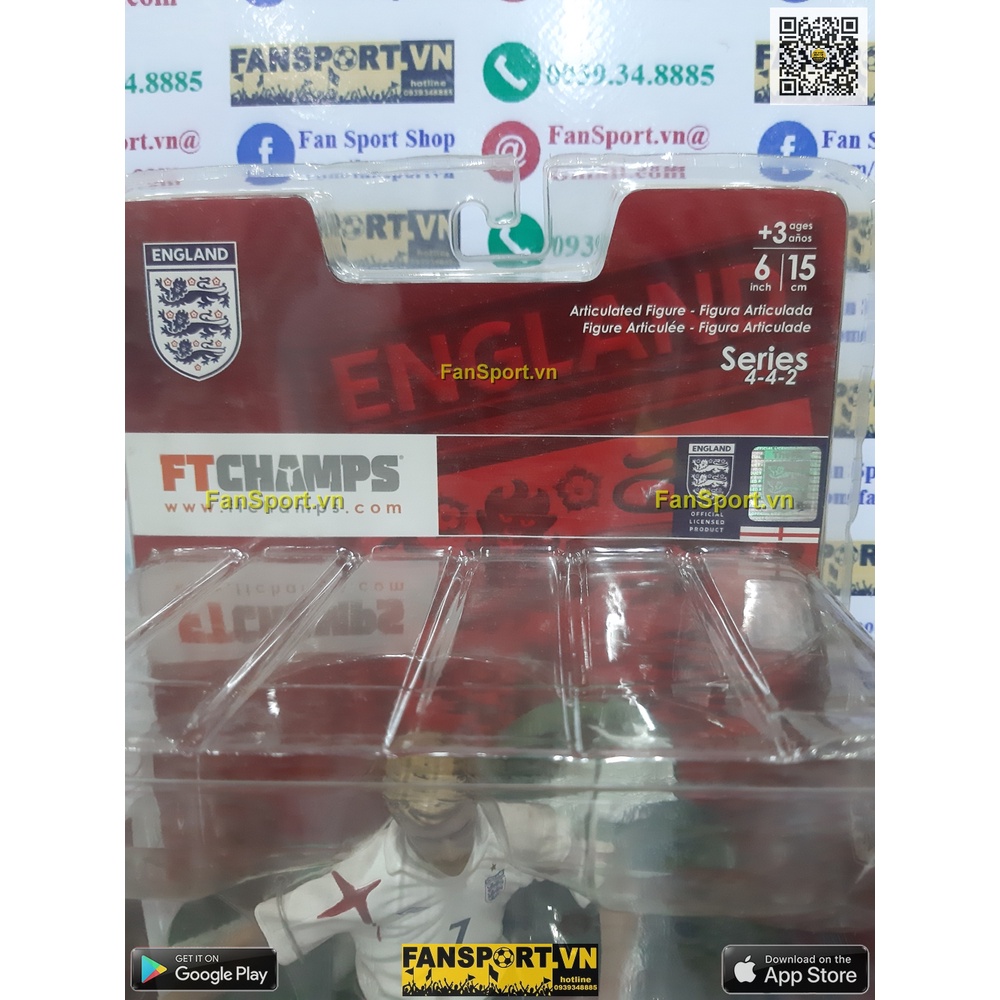 Tượng cầu thủ bóng đá David Beckham 7 England 2005 2006 2007 home white FT Champs 4-4-2