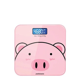 Cân điện tử sức khỏe thông minh hình lợn hồng cute, cân tiểu ly mini nhà bếp dùng pin