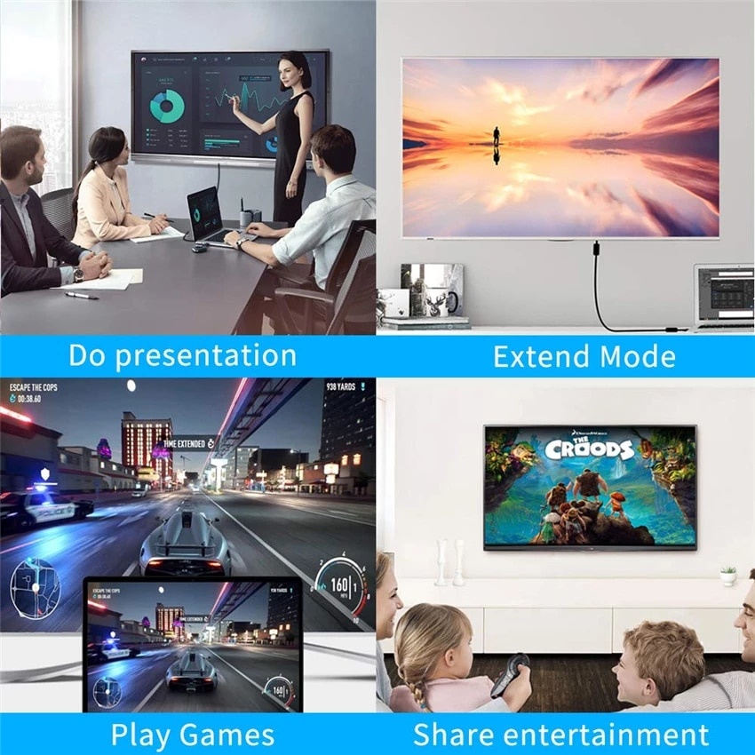 Bộ chuyển đổi màn hình gương VGA sang HDMI + VGA 2in1 Cáp chuyển đổi đầu ra âm thanh và video 1080P VGA sang HDMI