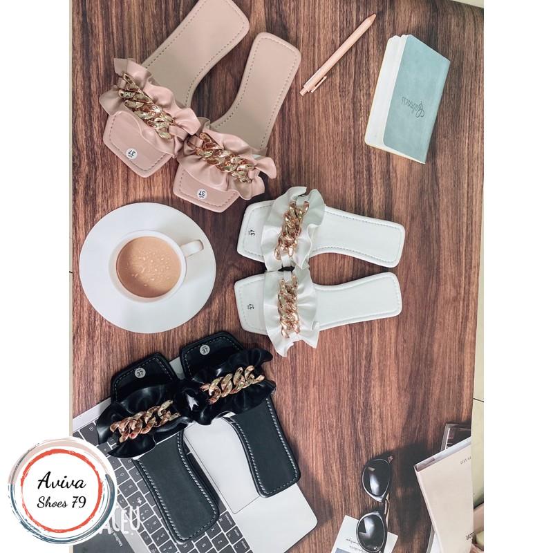 Dép bản nhúng đế bệt xích xinh xắn hót treand.