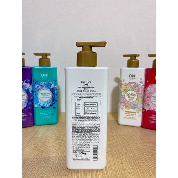 Sữa tắm hương nước hoa dưỡng ẩm On The Body Perfume 500ML - 4 mùi hương