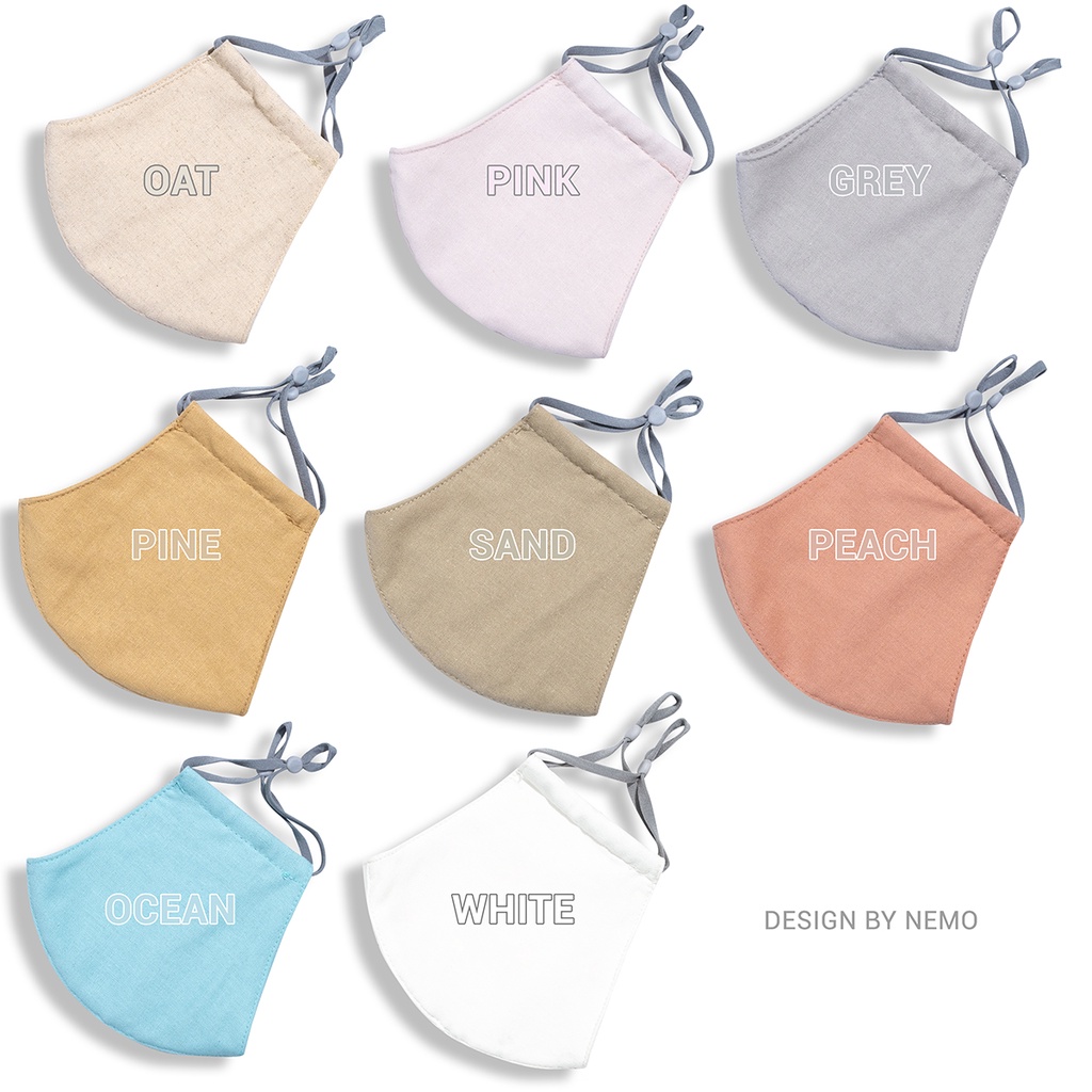 Khẩu Trang Vải 3D Nemo Full Linen Cao Cấp, Màu Pastel, Lọc Bụi, Chống Nắng, Kháng Khuẩn - Ktgb