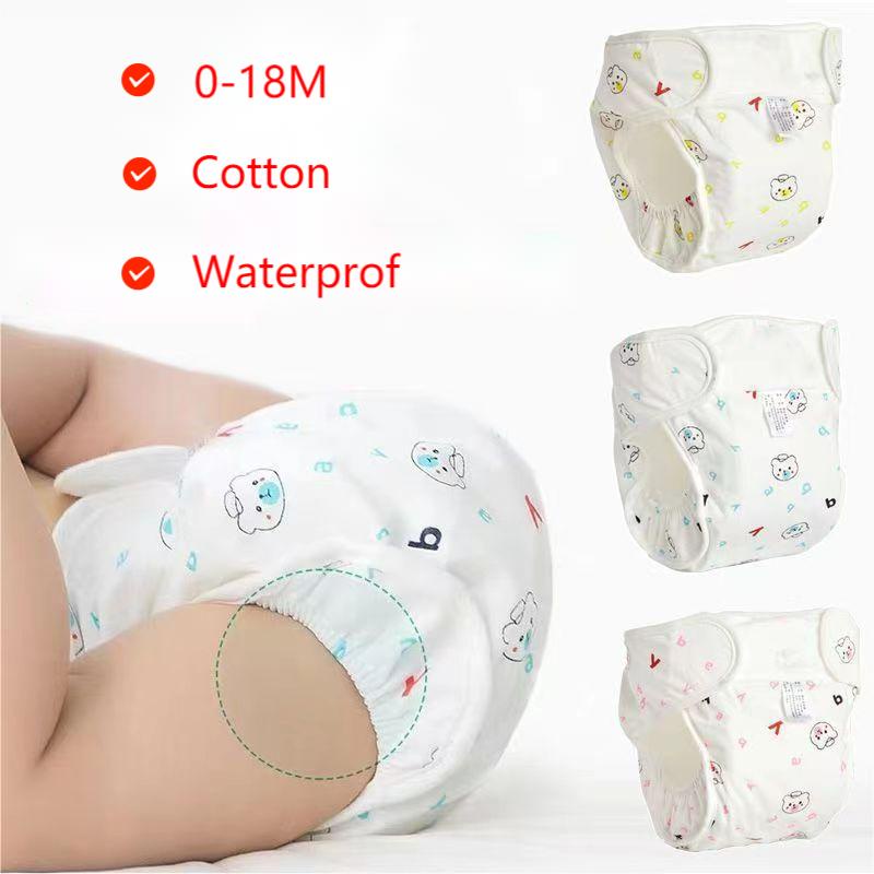Quần Tã Vải Cotton Chống Thấm Nước Màu Neon Xinh Xắn Cho Bé