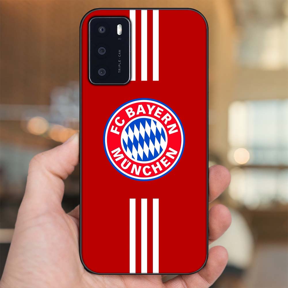 Ốp lưng Oppo A16 viền đen in hình CLB Bóng Đá Bayer Munich