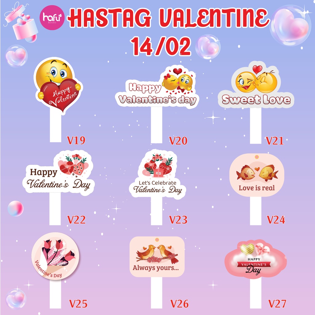 Bảng chụp hình cầm tay -  chụp hình Valentine 14/02 MẪU SẴN - HAFU HOUSE