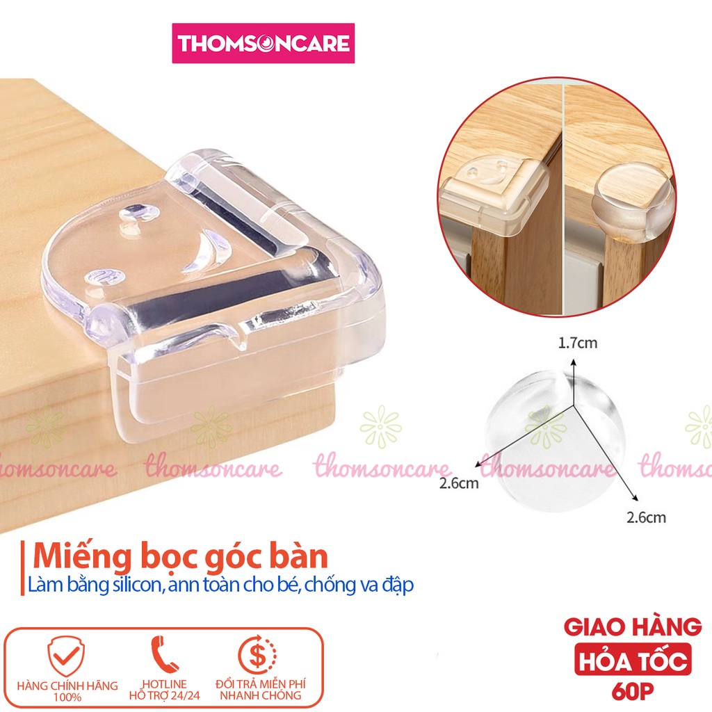 Miếng bọc góc bàn silicon, bịt các góc bàn trong nhà chống va đập