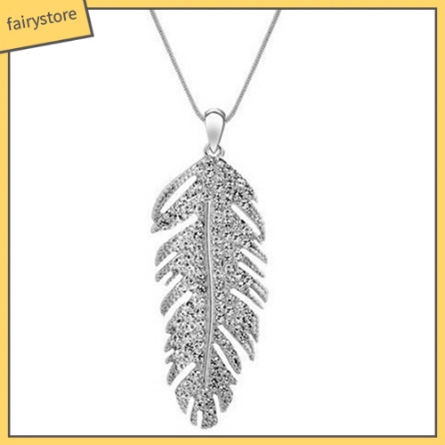 Vòng cổ HợP Kim HìNh Lông Vũ ĐíNh Đá ThờI Trang (1 CáI)